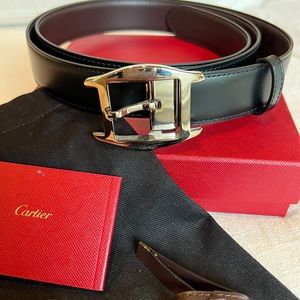 Men’s Cartier reversible black and brown cowhide strap.